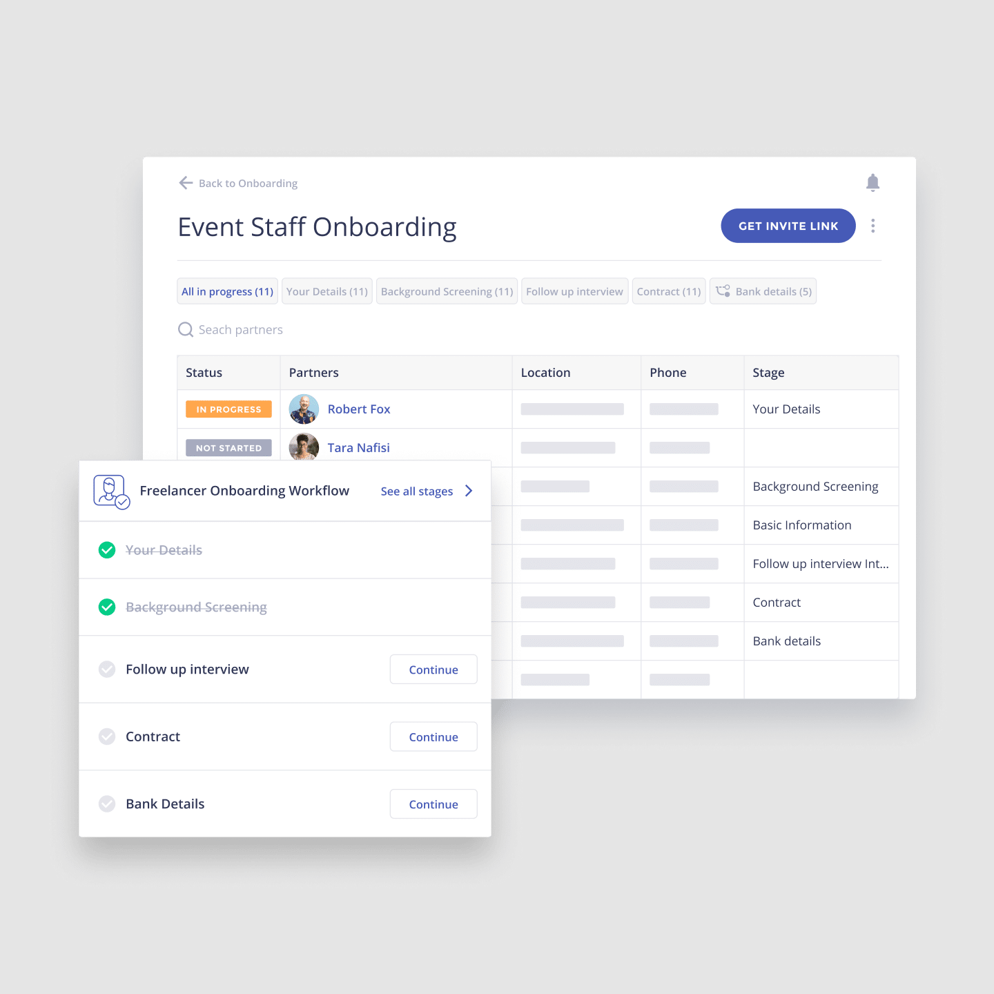 contractor onboarding workflows - event production staff - Worksuite FMS platform